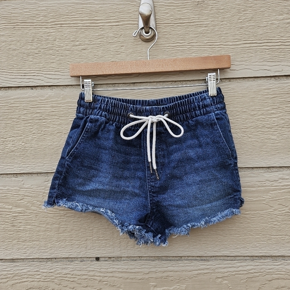 Kendall + Kylie The Jogger Short in Desert Song dark denim pull on XS